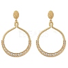 Brass Micro Pave Cubic Zirconia Stud Earring EJEW-H103-10G-1