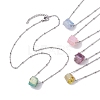 Electroplated Natural Quartz Beads Charm Necklaces NJEW-JN04789-1