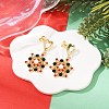 Snowflake ABS Plastic Pearl & Rhinestone Stud Earrings EJEW-JE06628-1