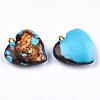 Assembled Bronzite and Synthetic Turquoise Pendants X-G-T111-04C-3