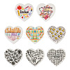 8Pcs 8 Style Heart Silicone Focal Beads SIL-TA0001-70-1