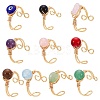Natural & Synthetic Gemstone and Lampwork Finger Rings RJEW-UN00048-1