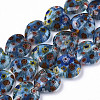Handmade Millefiori Lampwork Beads Strands LAMP-N023-001G-1