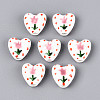 Hand Painted Tulip Flower Porcelain Ceramic Beads PORC-T134-28A-1