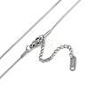 304 Stainless Conch Shell Shaped Pendant Round Snake Chain Necklaces NJEW-Z044-03P-3