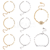16Pcs 2 Colors Brass Curb & Paperclip Chains Bracelet Making MAK-SC0001-38-1