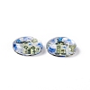 Half Round/Dome Floral Printed Glass Cabochons GGLA-A002-10mm-UU-3