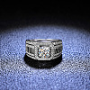 Rhodium Plated 925 Sterling Silver Micro Pave 6.5x3.9mm Moissanite Finger Rings WGBE16F-25-2