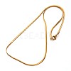 Ion Plating(IP) 201 Stainless Steel Flat Snake Chain Necklaces for Women Men NJEW-N054-02G-2