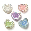 UV Plating Rainbow Iridescent Acrylic Enamel Beads X-OACR-G012-12-1
