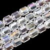 Electroplate Transparent Column Glass Beads Strands EGLA-A043-02-AB04-1