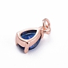 Brass Micro Pave Cubic Zirconia Pendants ZIRC-E164-64RG-B-2
