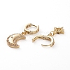Brass Micro Pave Cubic Zirconia Huggie Hoop Earrings EJEW-JE04448-3