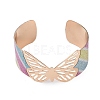 Butterfly Alloy Open Cuff Bangles for Women LS-BJEW-L686-01A-2