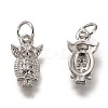 Brass Micro Pave Clear Cubic Zirconia Charms ZIRC-B002-54P-2