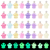 28pcs 7 colors Luminous Opaque Resin Pendants RESI-TA0002-12-1