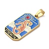 Ion Plating(IP) 304 Stainless Steel Enamel Pendants STAS-Q003-01G-02-3