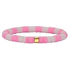 Polymer Clay Heishi Surfer Stretch Bracelet with 304 Stainless Steel Beaded BJEW-SW00109-06-1