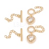 Brass Micro Pave Clear Cubic Zirconia Chain Extender ZIRC-Q025-06G-1