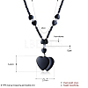 Black Iron Stone Pendant Necklaces NJEW-BB17493-3