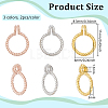 6Pcs 3 Colors Rhodium Plated 925 Sterling Silver Dount Bails STER-BC0002-71-2