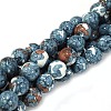 Synthetic Ocean White Jade Round Bead Strands G-M165-8mm-15-3