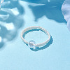 Electroplate Synthetic Crackle Quartz Finger Ring RJEW-JR00683-2