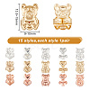 15 Pairs 15 Style Brass Friction Ear Nuts KK-AR0002-92-2