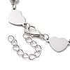 Stainless Steel Heart Link Chain Bracelet with Cubic Zirconia BJEW-JB10170-4