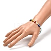 Millefiori Flat Round Beads Stretch Bracelet for Teen Girl Women BJEW-JB06934-3