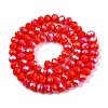 Electroplate Opaque Solid Color Glass Beads Strands EGLA-A044-P6mm-L22-3