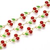 304 Stainless Steel Enamel Cherry Link Chains CHS-N005-01A-G-1