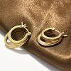 Two-layer Oval Brass Enamel Hoop Earrings EJEW-S252-03B-G-2