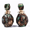 Assembled Synthetic Bronzite and Imperial Jasper Openable Perfume Bottle Pendants G-S366-060C-4