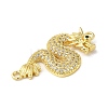 Rack Plating Brass Micro Pave Clear Cubic Zirconia Connector Charms KK-K377-86G-2