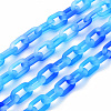 Two Tone Spray Painted Handmade Transparent Acrylic Cable Chains TACR-T022-02B-1