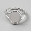 Adjustable 925 Sterling Silver Finger Ring Components STER-WH0062-014P-02-1
