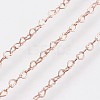 Long-Lasting Plated Brass Heart Link Chains Necklaces X-NJEW-K112-02RG-NF-2
