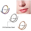 8Pcs 4 Colors Double Nose Ring for Single Piercing AJEW-SZ0002-20-6
