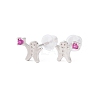 925 Sterling Silver Cubic Zirconia Stud Earrings EJEW-F394-01A-P-2