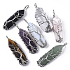 Natural & Synthetic Mixed Gemstone Big Wire Wrapped Pendants G-T133-P02-2