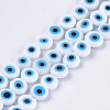 Handmade Evil Eye Lampwork Beads Strands X-LAMP-S191-02B-08-2