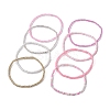 8Pcs 8 Color Glass Seed Beaded Stretch Bracelets Set for Women BJEW-JB09661-01-4