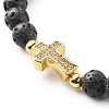 Natural Lava Rock Beads Stretch Bracelet for Girl Women BJEW-JB06846-01-4