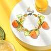 Glass & Resin & Acrylic Flower Charm Bracelet BJEW-JB09435-02-2
