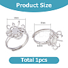 1Pc Rhodium Plated 925 Sterling Silver Adjustable Ring Settings STER-HS0001-16-2