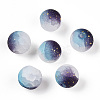 Frosted Baking Paint Crackle Glass Beads with Glitter Powder X1-DGLA-T004-8mm-01J-1