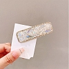 Glass & Imitation Pearl Snap Hair Clips PW-WGC2572-03-1