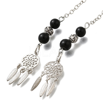 Round Natural Obsidian Dowsing Pendulums G-M447-07P-05-1