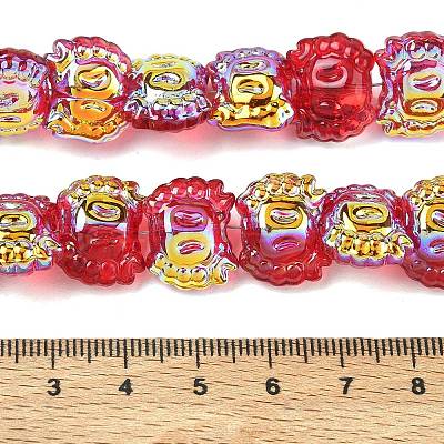 Electroplate Baking Paint Transparent Glass Beads Strands GL-CBA17FF-01-1